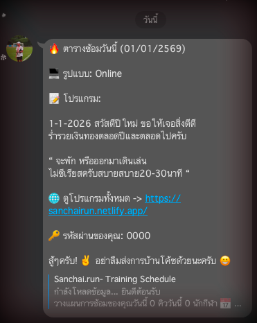 ตัวอย่างการแจ้งเตือนผ่าน LINE
